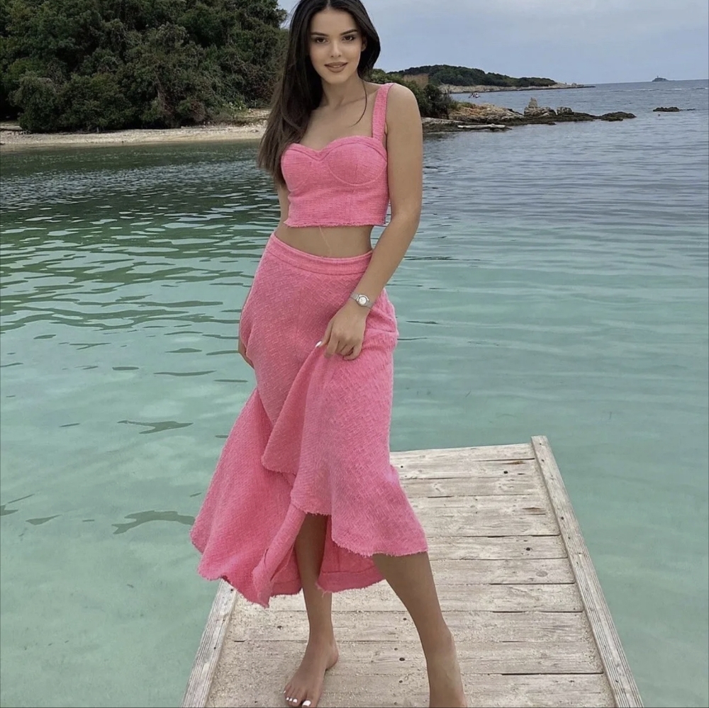 Zara Pink Crop Top - Skirt also available in a separate post